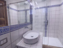 indoor, bathroom, wall, sink, plumbing fixture, bathtub, shower, tap, bathroom accessory, toilet